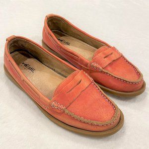 Bed Stu Womens Penny Loafers Flat Shoes Aunt Rose Red Slip On